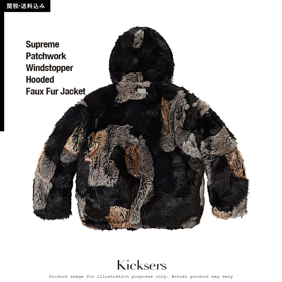 Supreme Patchwork Windstopper Hooded Faux Fur Jacket (Supreme