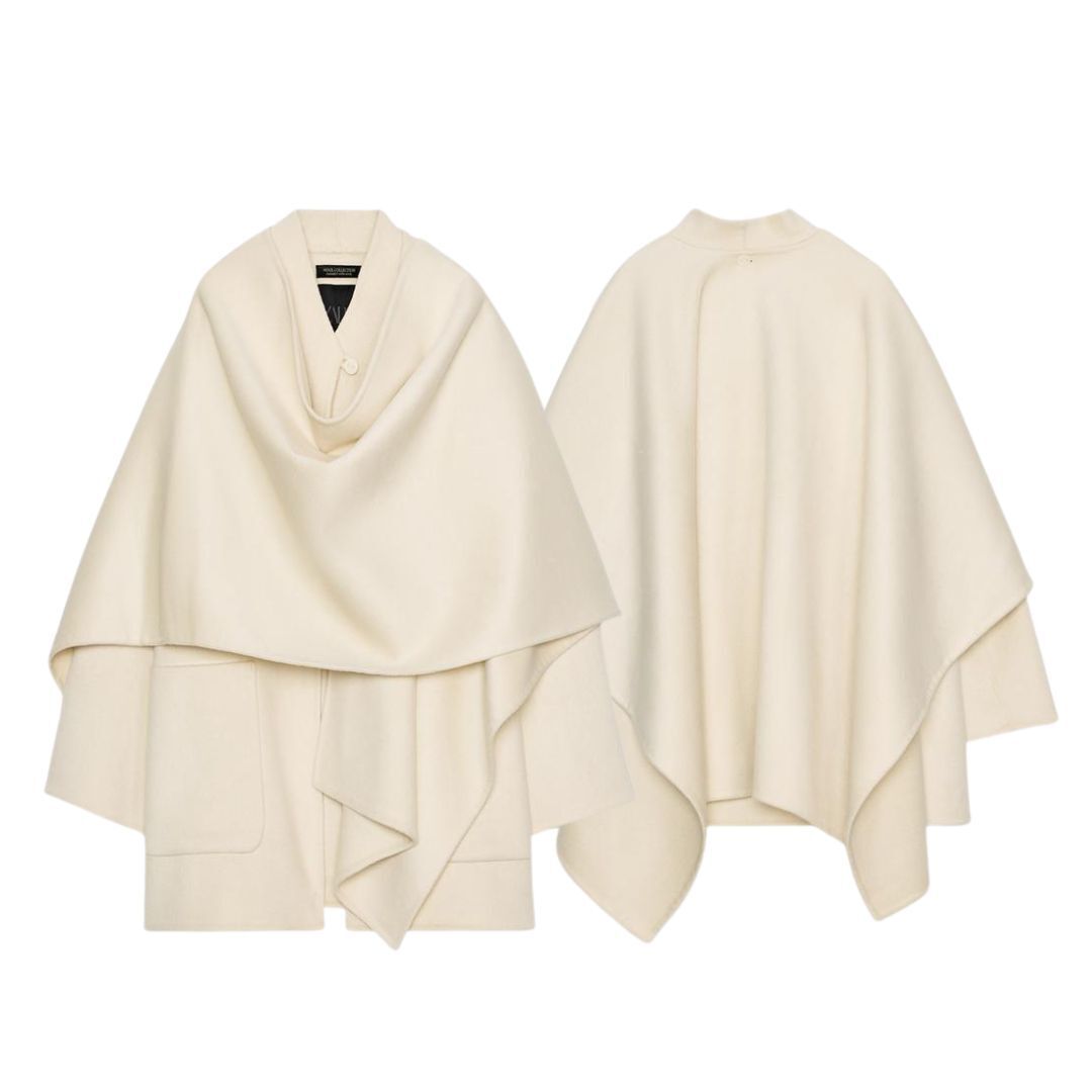 ZARA】NEW ZW COLLECTION ウールケープコート (ZARA/コート) 123534865