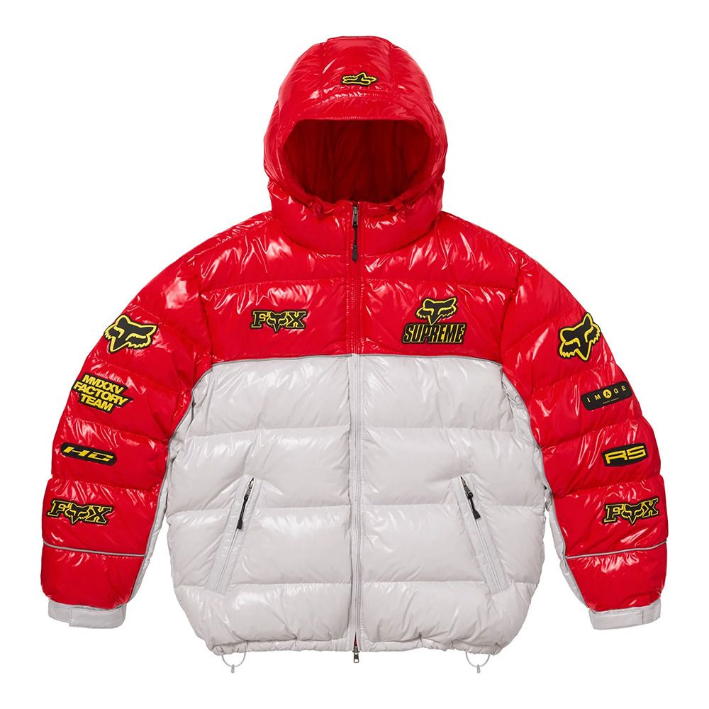 Supreme x Fox Racing】Shiny Down Puffer Jacket White 25FW (Supreme
