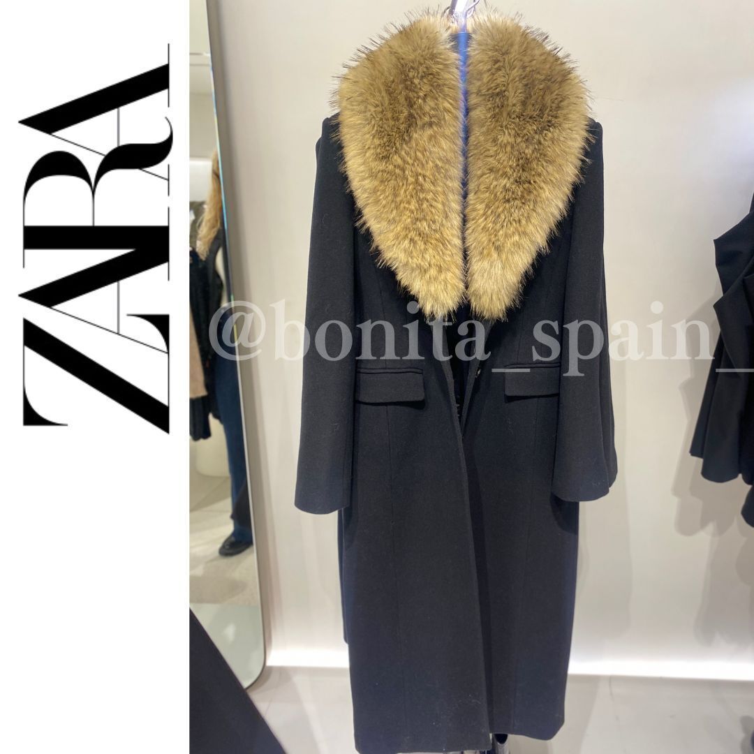 ZARA】フェイクファー襟付きウールコート ZW COLLECTION (ZARA/コート