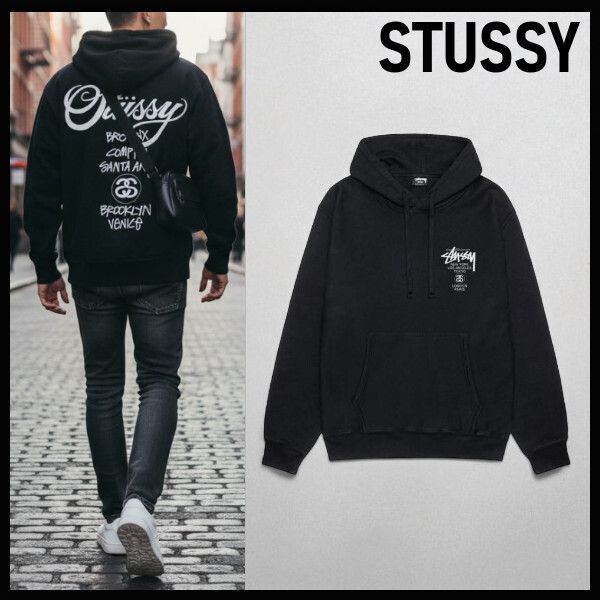 STUSSY】WORLD TOUR HOODIE PIGMENT DYED パーカー (STUSSY/パーカー