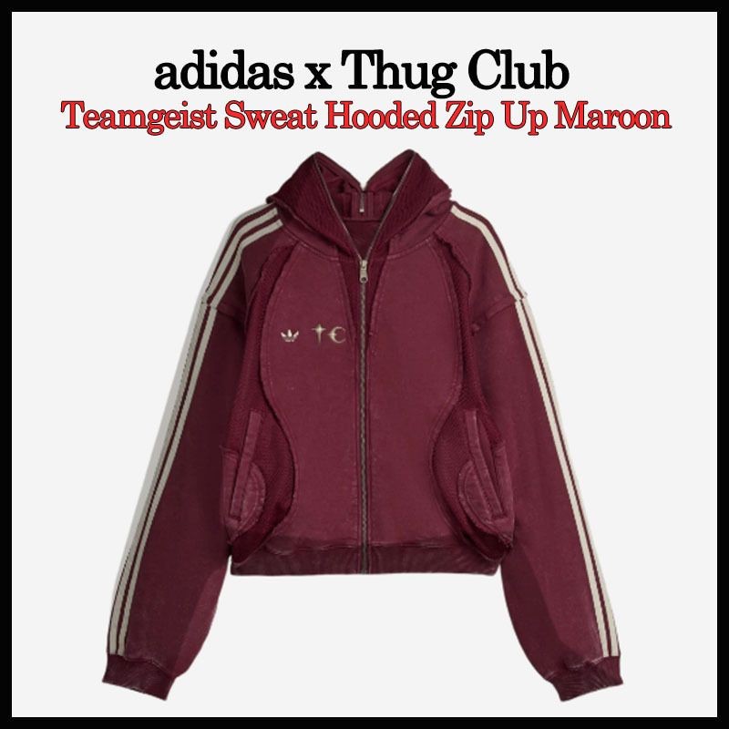 ADIDAS X THUG CLUB】TEAMGEIST SWEAT HOODED ZIP UP MAROON (Thug