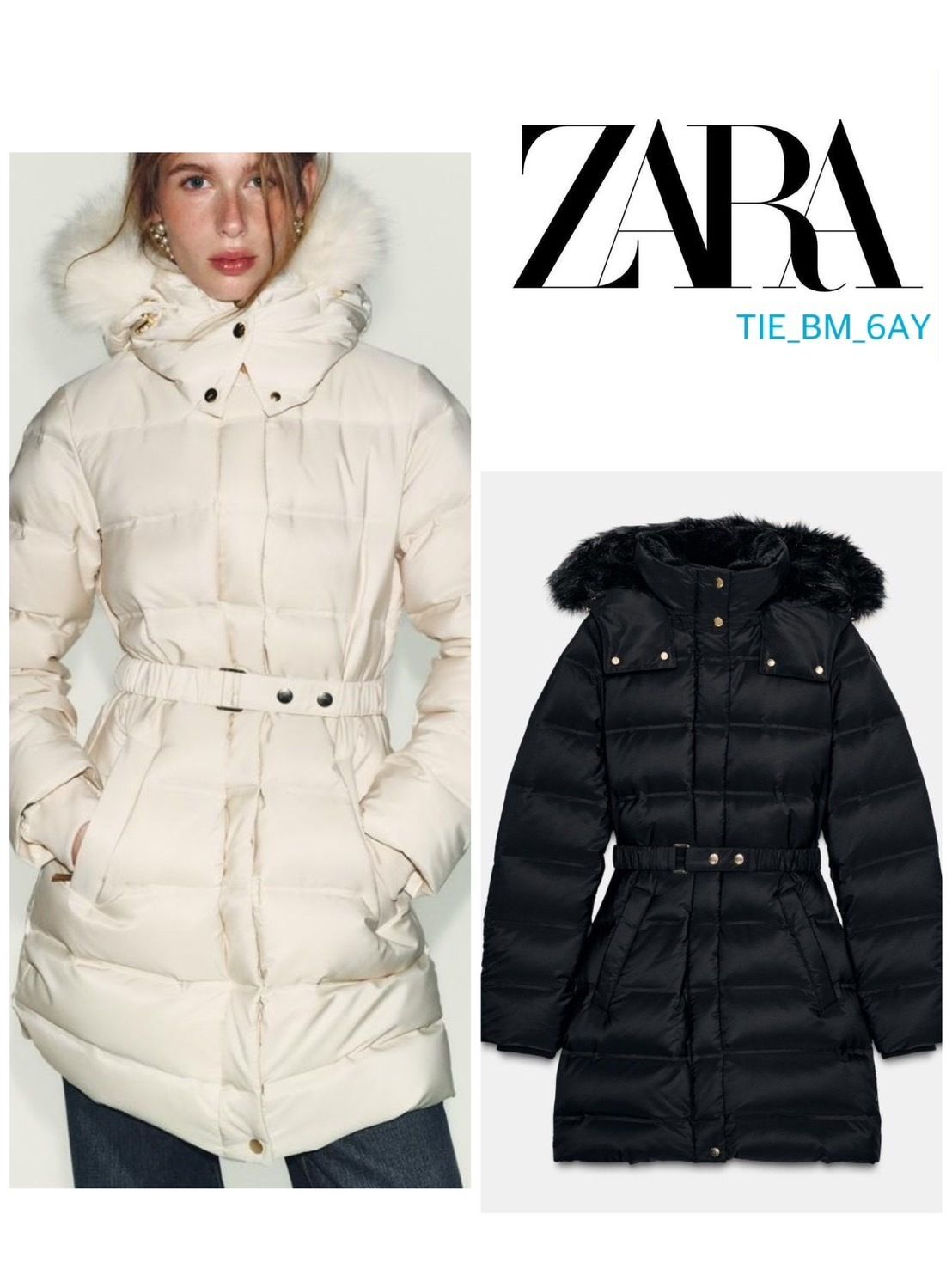 ZARA 撥水防風フード付きダウンジャケット 選べるカラー 最新作 (ZARA