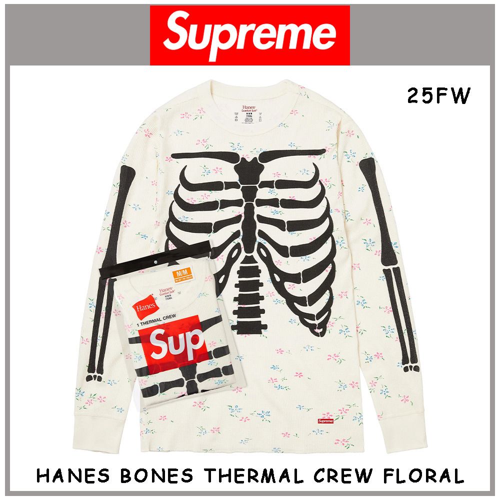 Supreme】☆Hanes Bones Thermal Crew Floral - 25FW☆ (Supreme/T