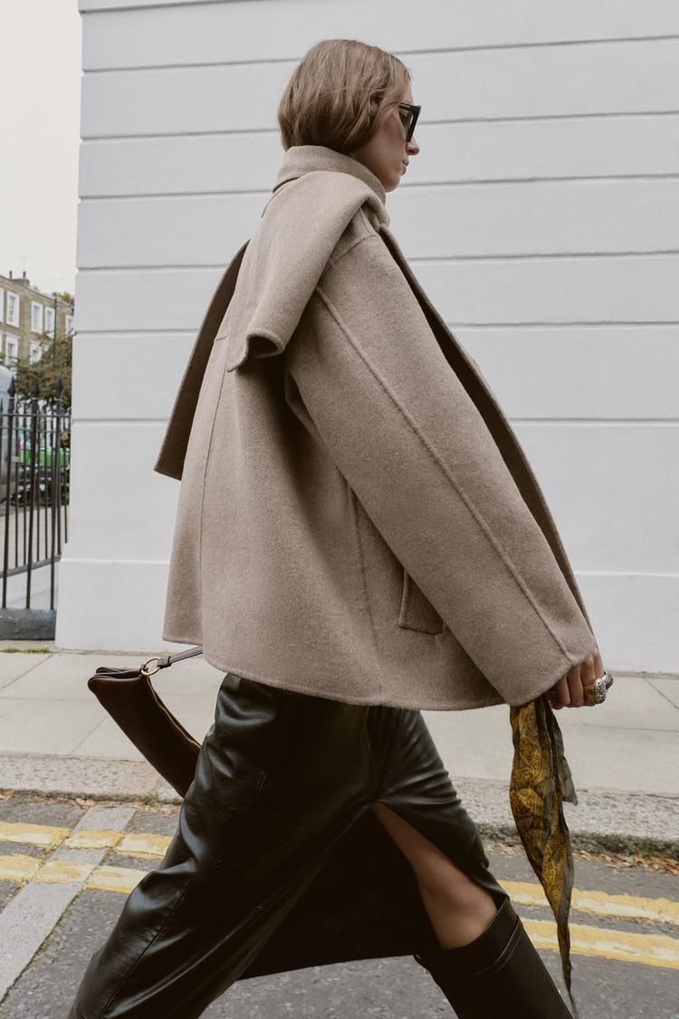 選べる匿名国内配送/ZARA ウール ショートスカーフコート (ZARA/コート