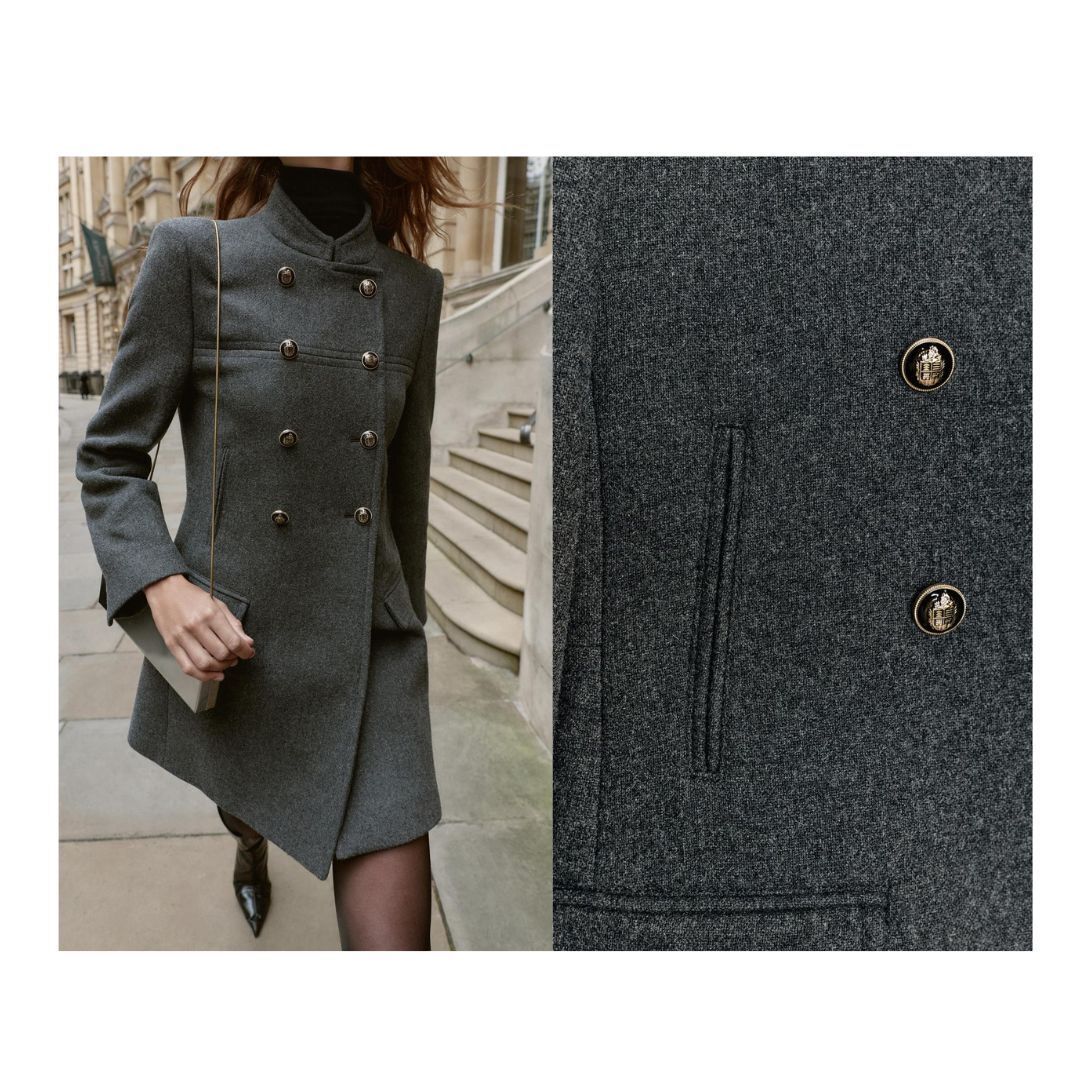 ZARA】ウールダブルブレストコート (ZARA/コート) 125282977【BUYMA】