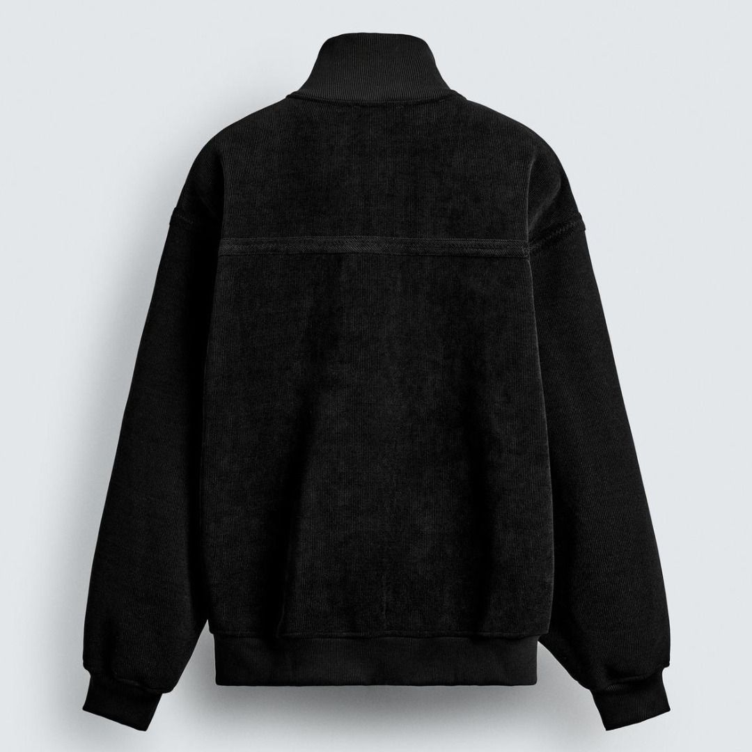 ZARA］コーデュロイジップネック スウェットシャツ (ZARA/マウンテン