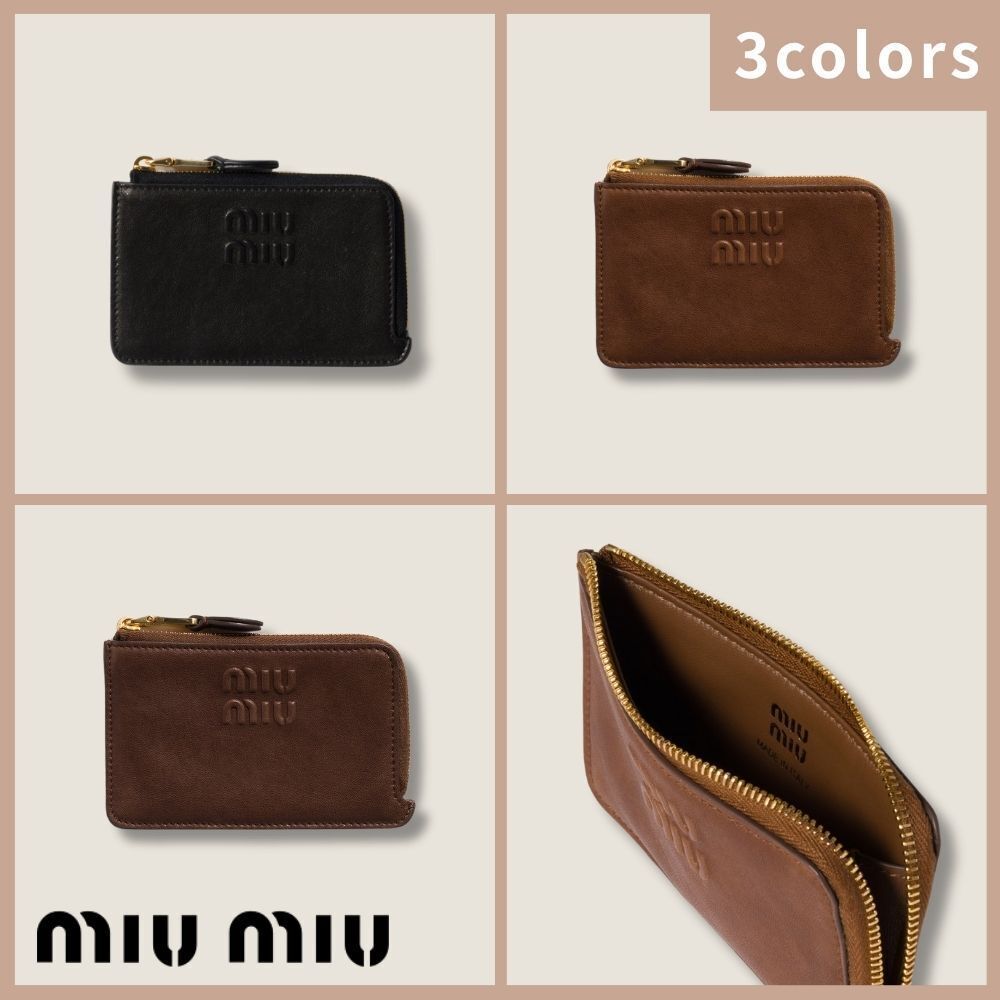 MIU MIU】ナッパレザーカードホルダー エンベロープ型 本革 (MiuMiu