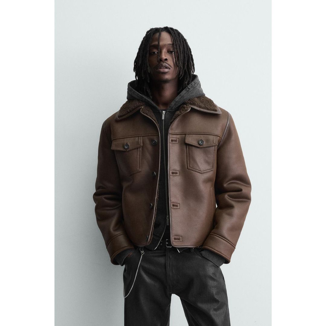 ZARA］ダブルフェイス フェイクスエードジャケット (ZARA/レザー