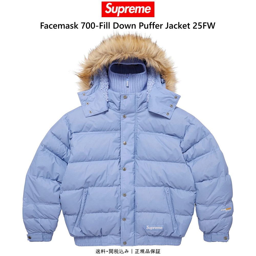 SUPREME】Facemask 700-Fill Down Puffer Jacket Blue - 25FW (Supreme