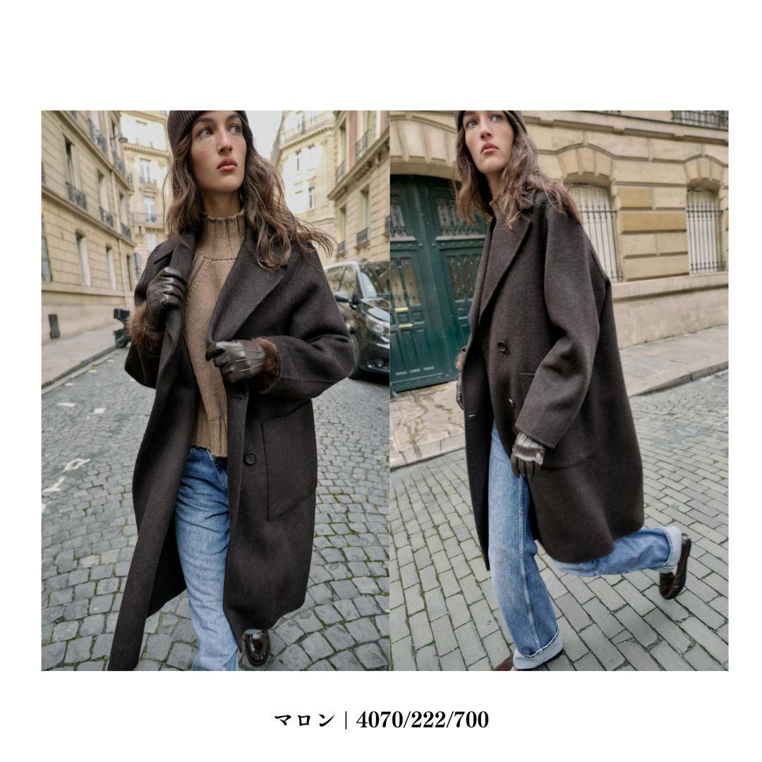 ZARA】ウール製ロングダブルブレストコート (ZARA/コート) 126087616