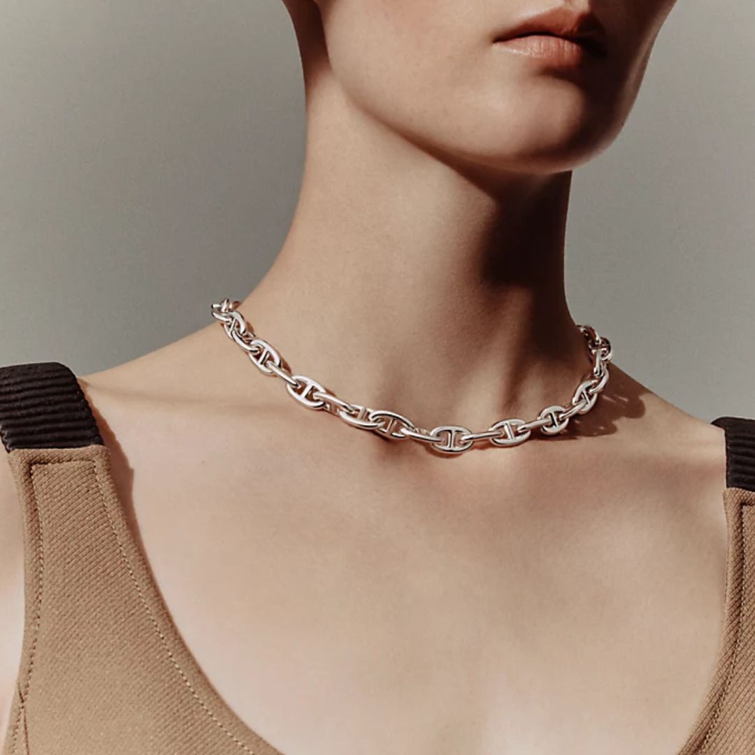 入手困難 HERMES シェーヌダンクルネックレス GM ラージ 29コマ