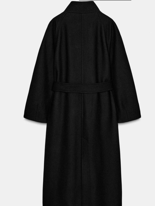 ZARA ハイカラーのロングウールコート ブラック 上品エレガント (ZARA