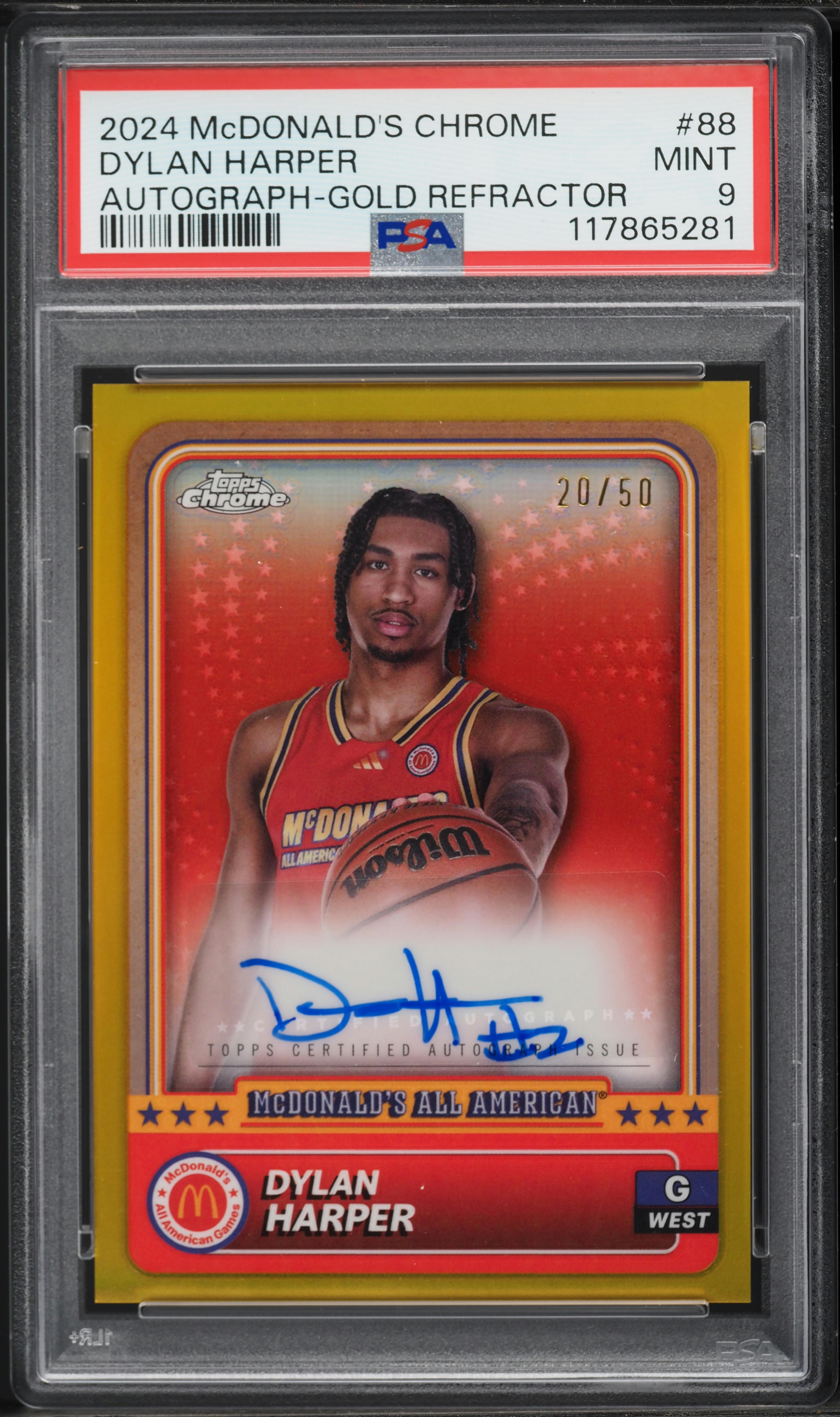 2024 Topps Chrome McDonald's Gold Refractor Dylan Harper AUTO /50