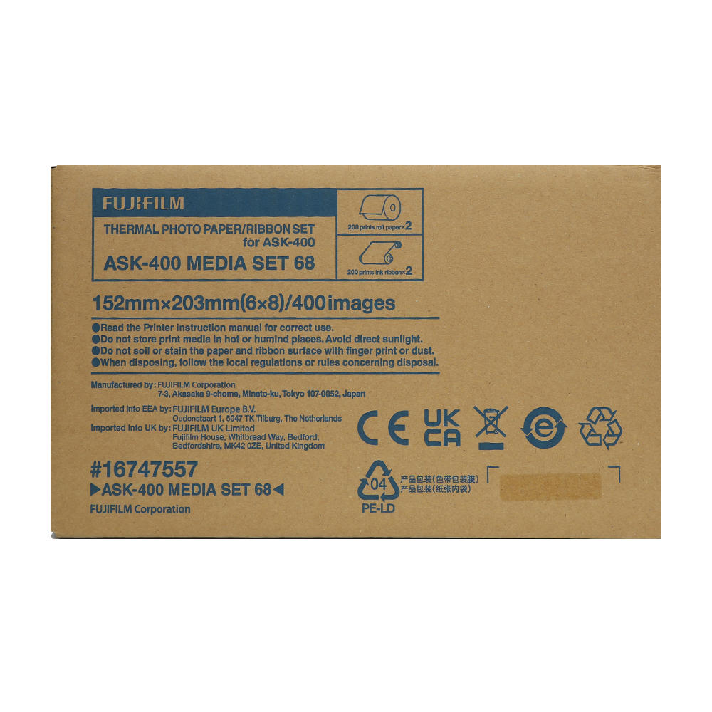 富士フイルム ASK400 プリンターフォトペーパー 6x8 2 ロール 1 ボックス