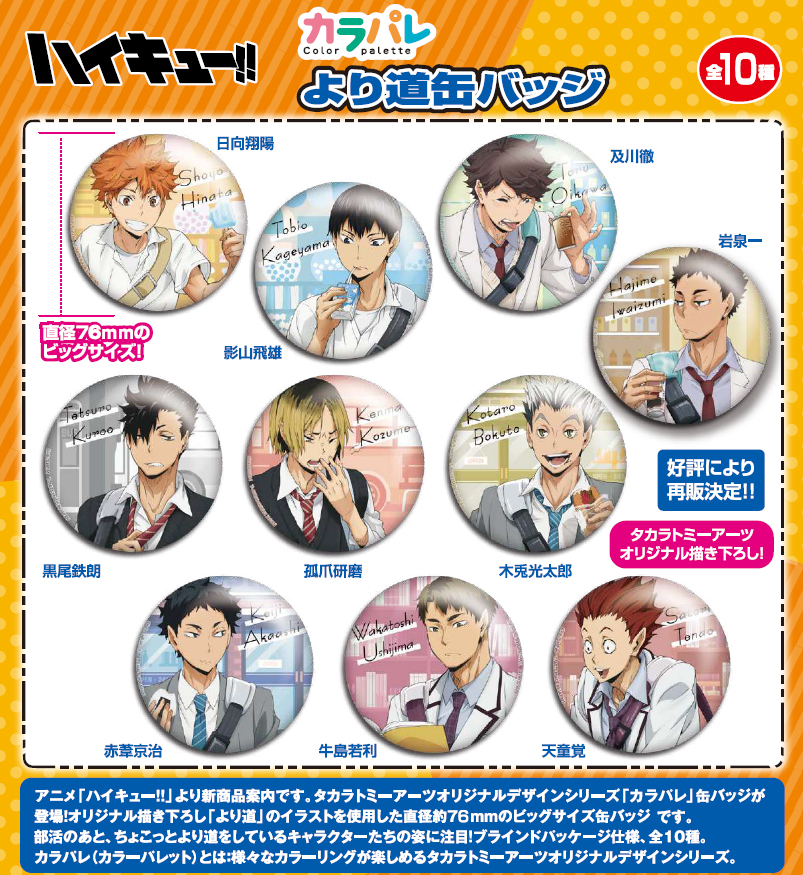 ハイキュー!!_カラパレ より道 缶バッジ【BOX／10個入り】 | 公式