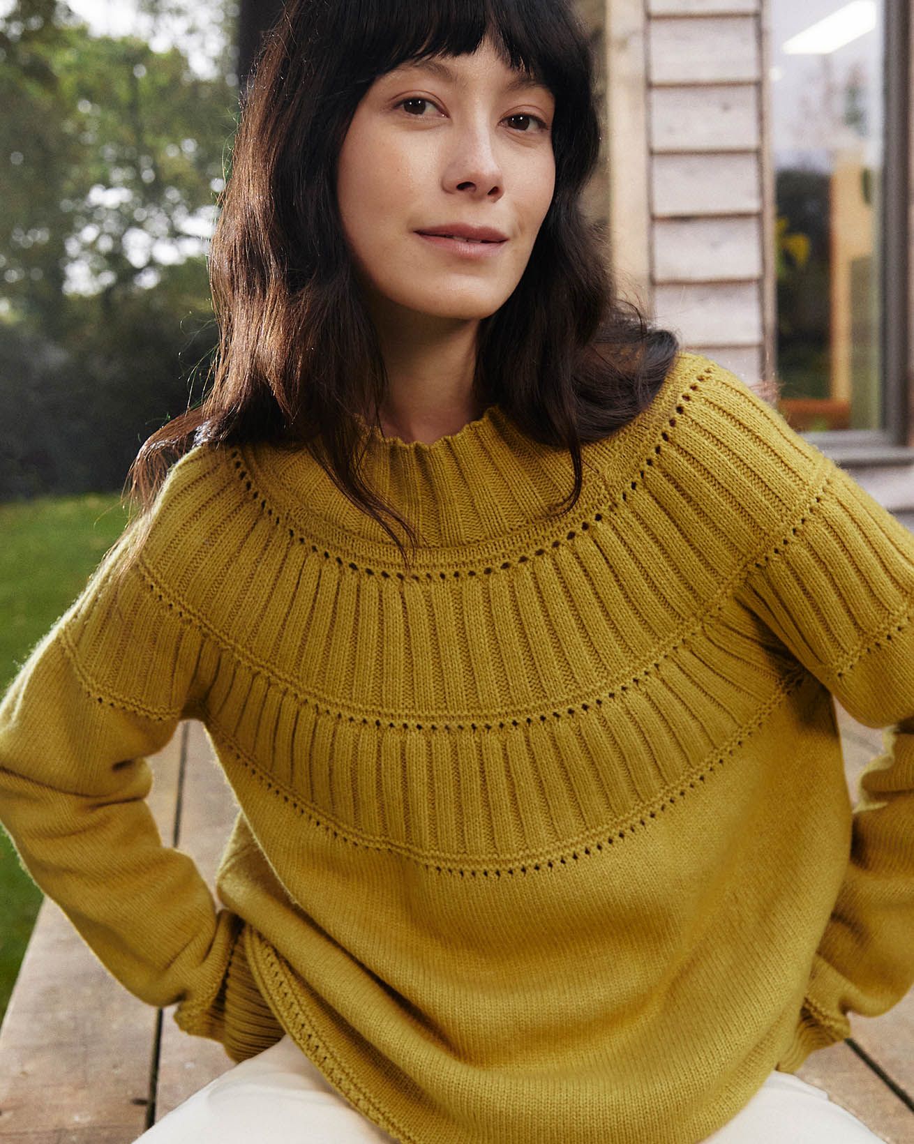 Textured Yoke Sweater