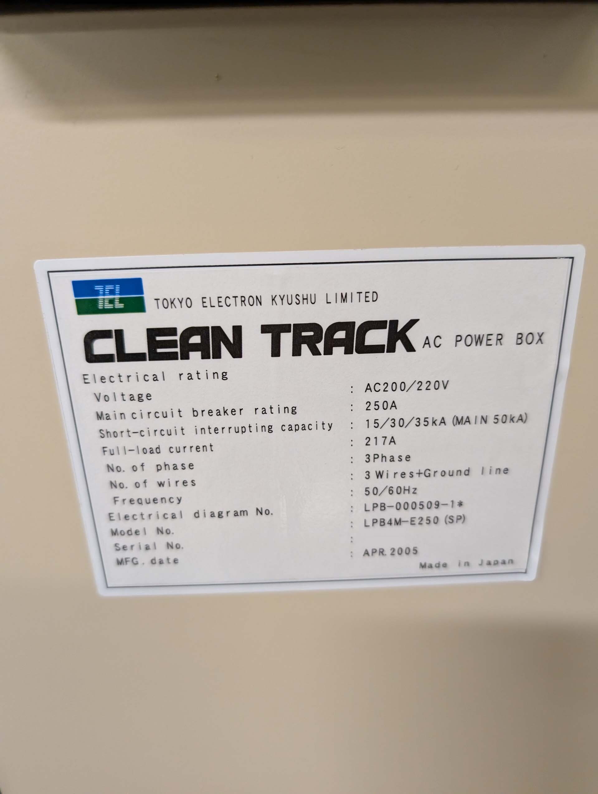 TEL / TOKYO ELECTRON AC Power box for Clean Track Photoresist used