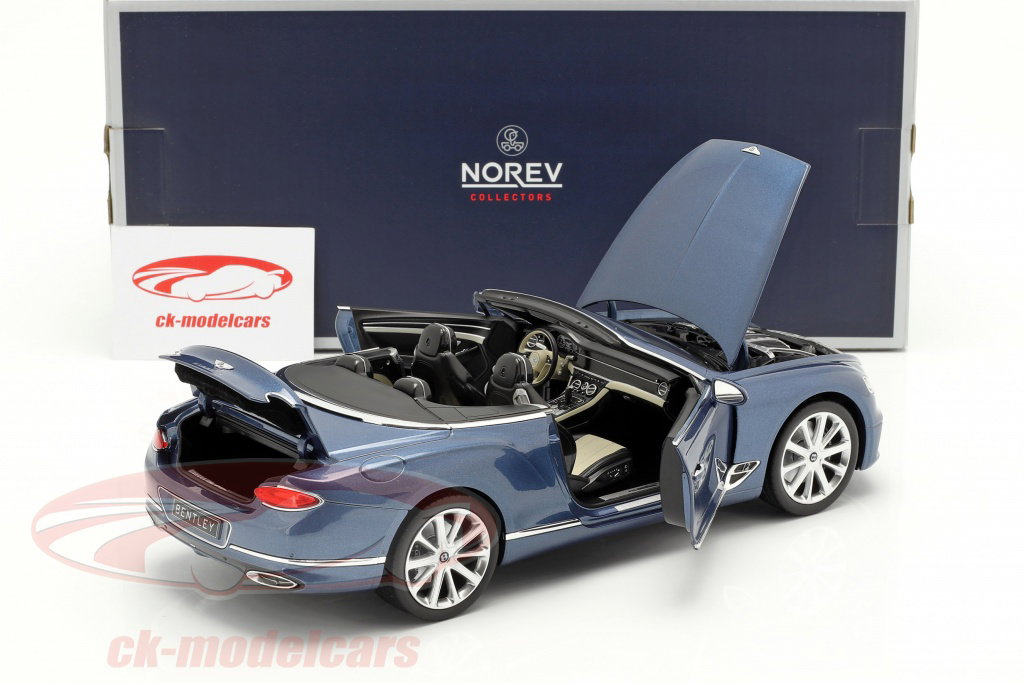 Norev 1:18 Bentley Continental GT Convertible year 2019 blue