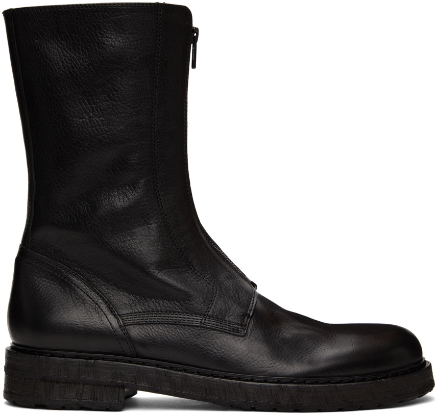Ann Demeulemeester Black Front Zip Boots Ann Demeulemeester