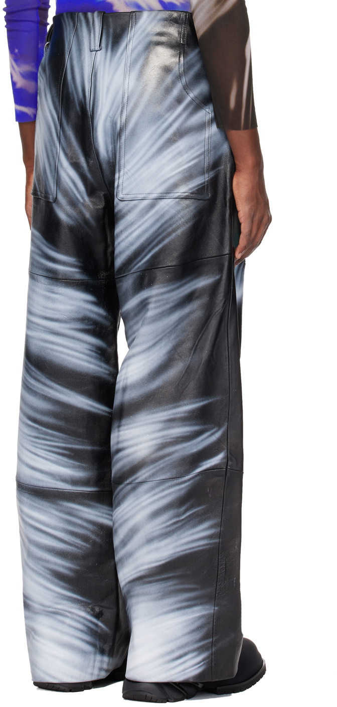 Gerrit Jacob SSENSE Exclusive Black & Blue Leather Pants Gerrit Jacob