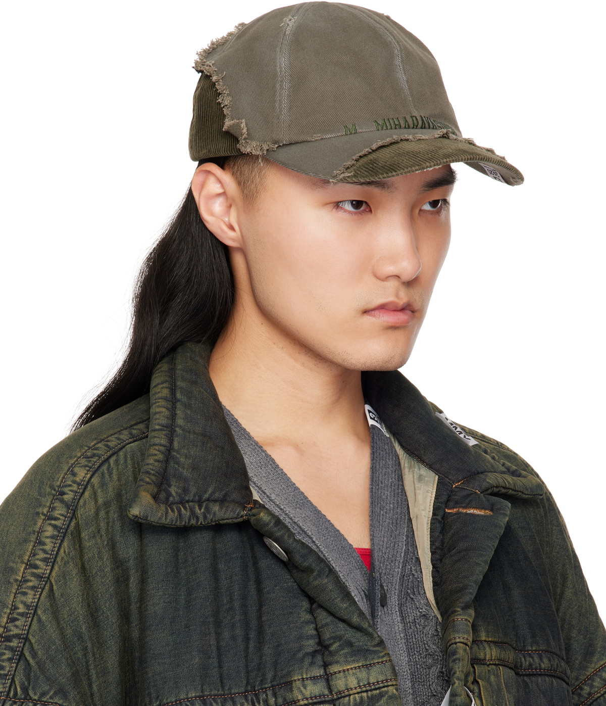 Maison MIHARA YASUHIRO Khaki Crushed Detail Cap Maison MIHARA YASUHIRO