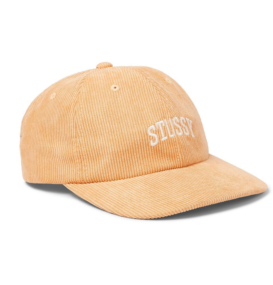 Stüssy - Logo-Embroidered Corduroy Baseball Cap - Orange Stussy