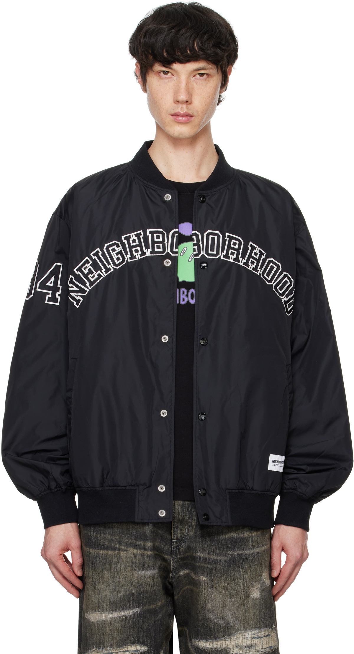 Neighborhood Black PUBLIC ENEMY & Majestic Edition Bomber Jacket