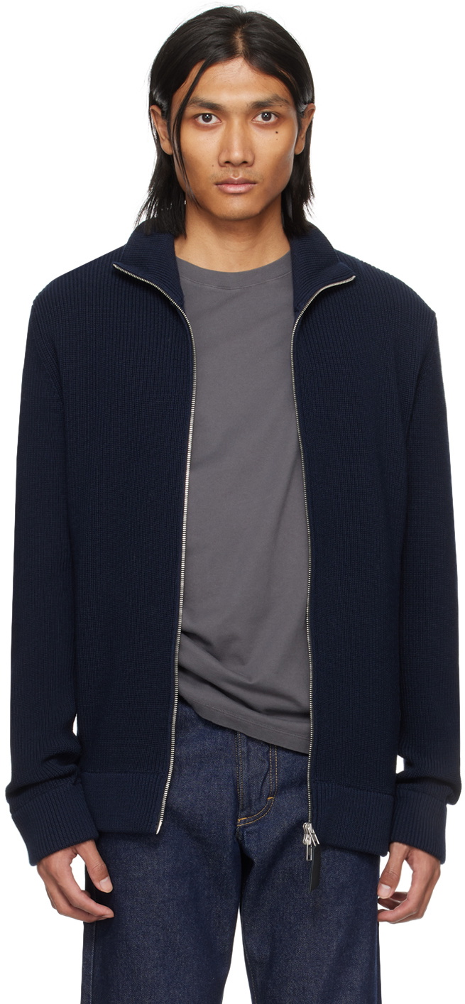 Maison Margiela Navy Zip Cardigan Maison Margiela