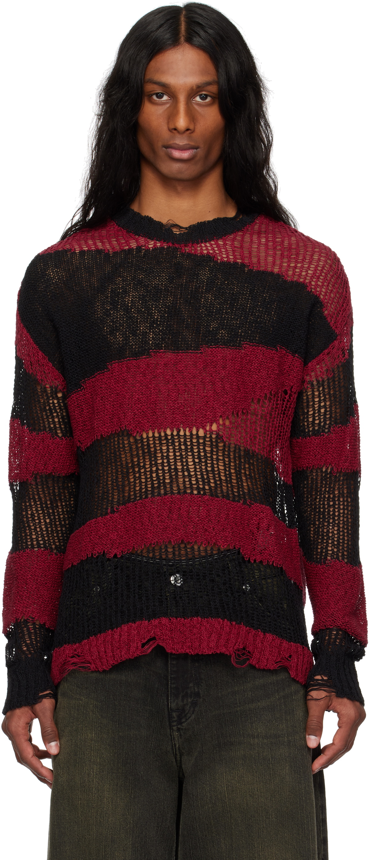 Andersson Bell Black & Red Stripe Crew-Neck Sweater Andersson Bell