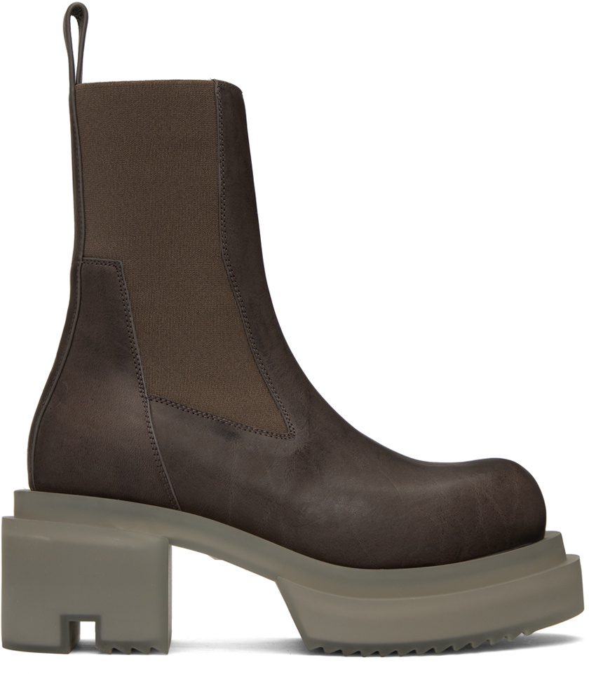 Rick Owens Gray Beatle Bogun Boots Rick Owens