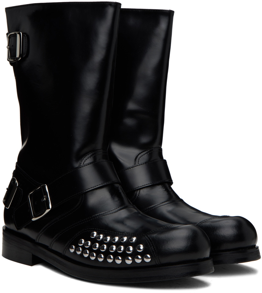 Stefan Cooke Black Stud Panel Boots Stefan Cooke