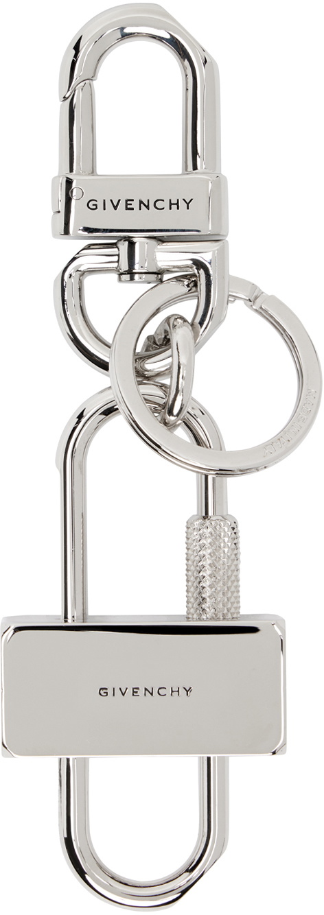 Givenchy Silver Padlock Keychain Givenchy