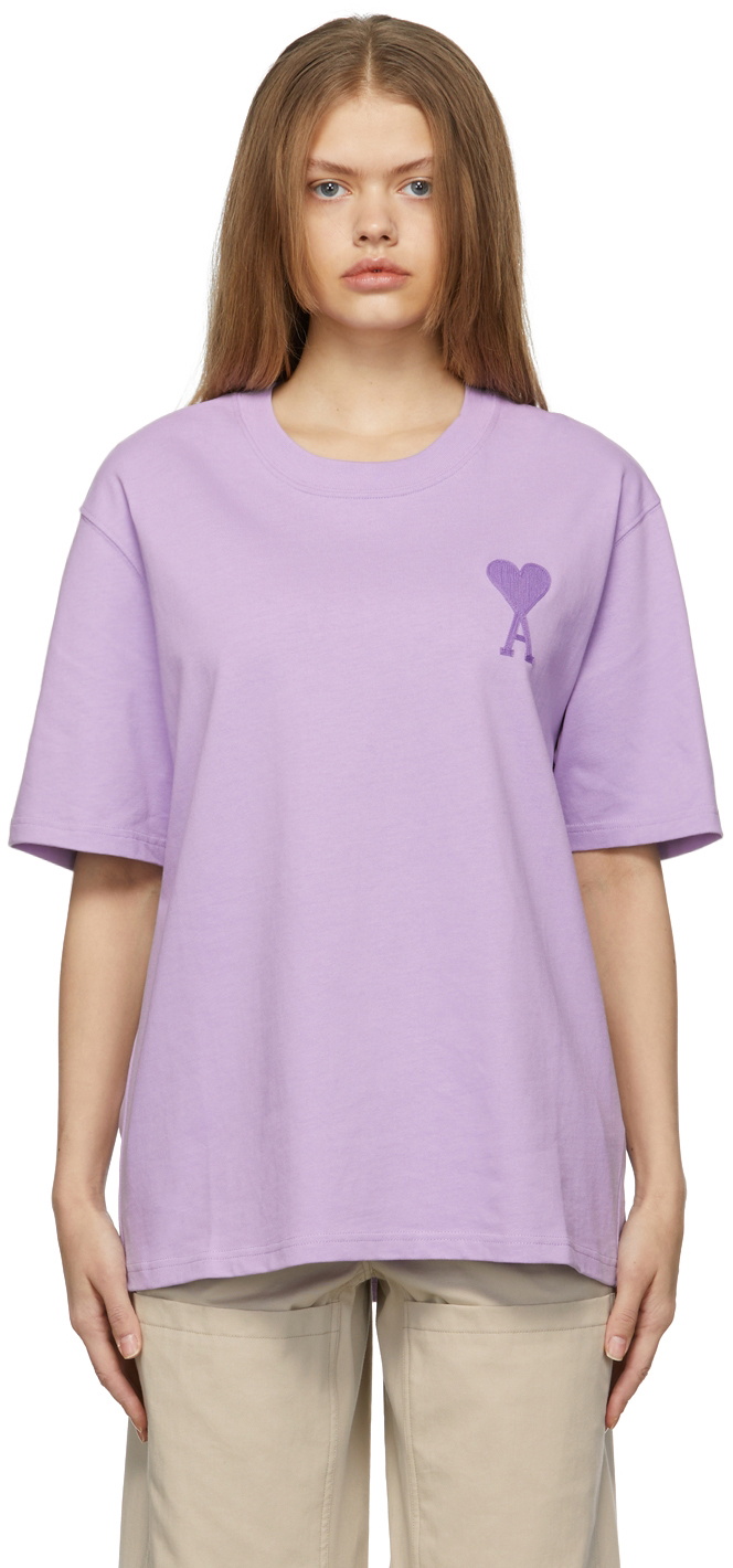 AMI Paris Purple Ami De Coeur T-Shirt AMI