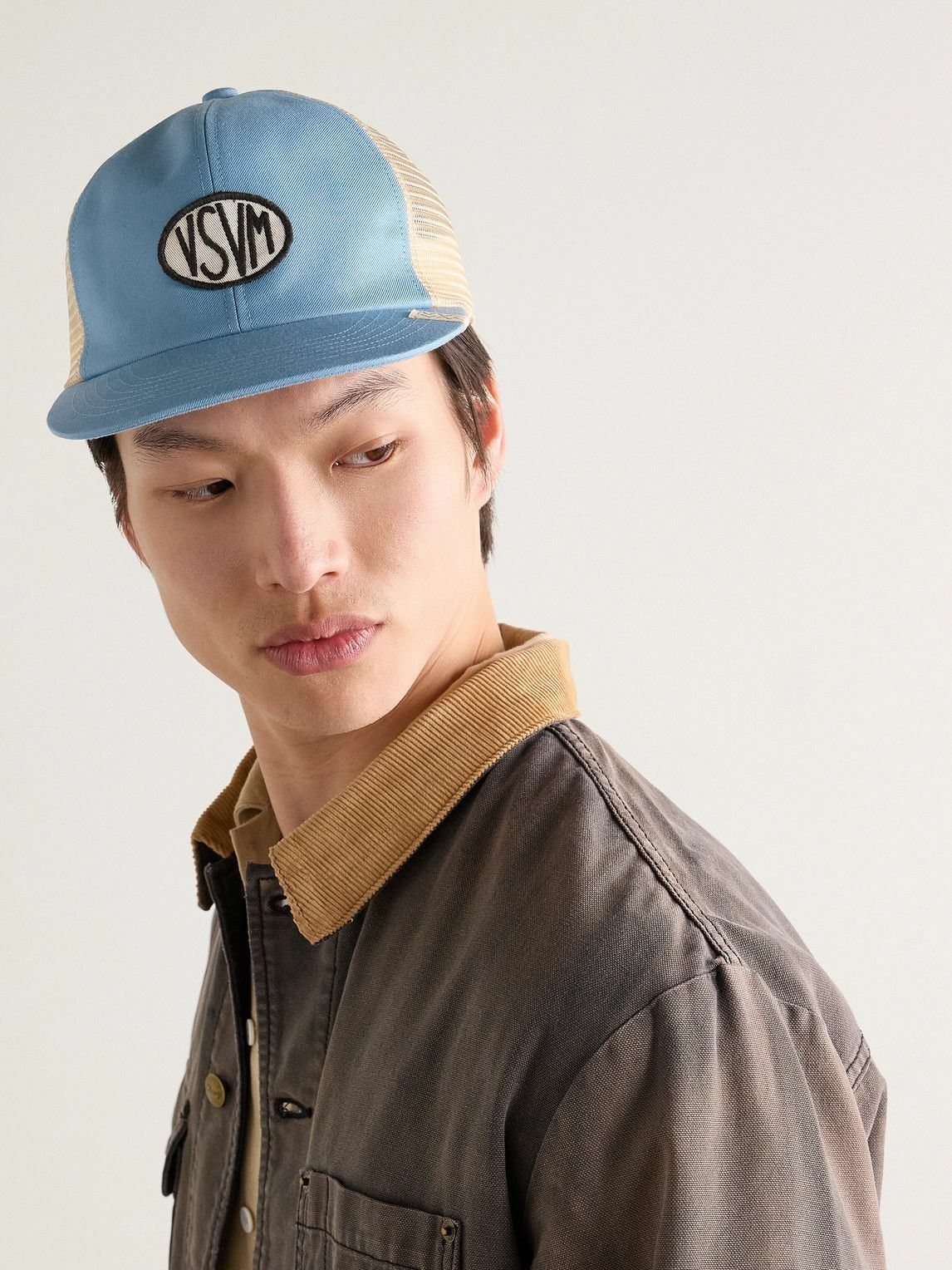 Visvim - Goodyear Logo-Appliquéd Cotton-Twill and Mesh Trucker Cap