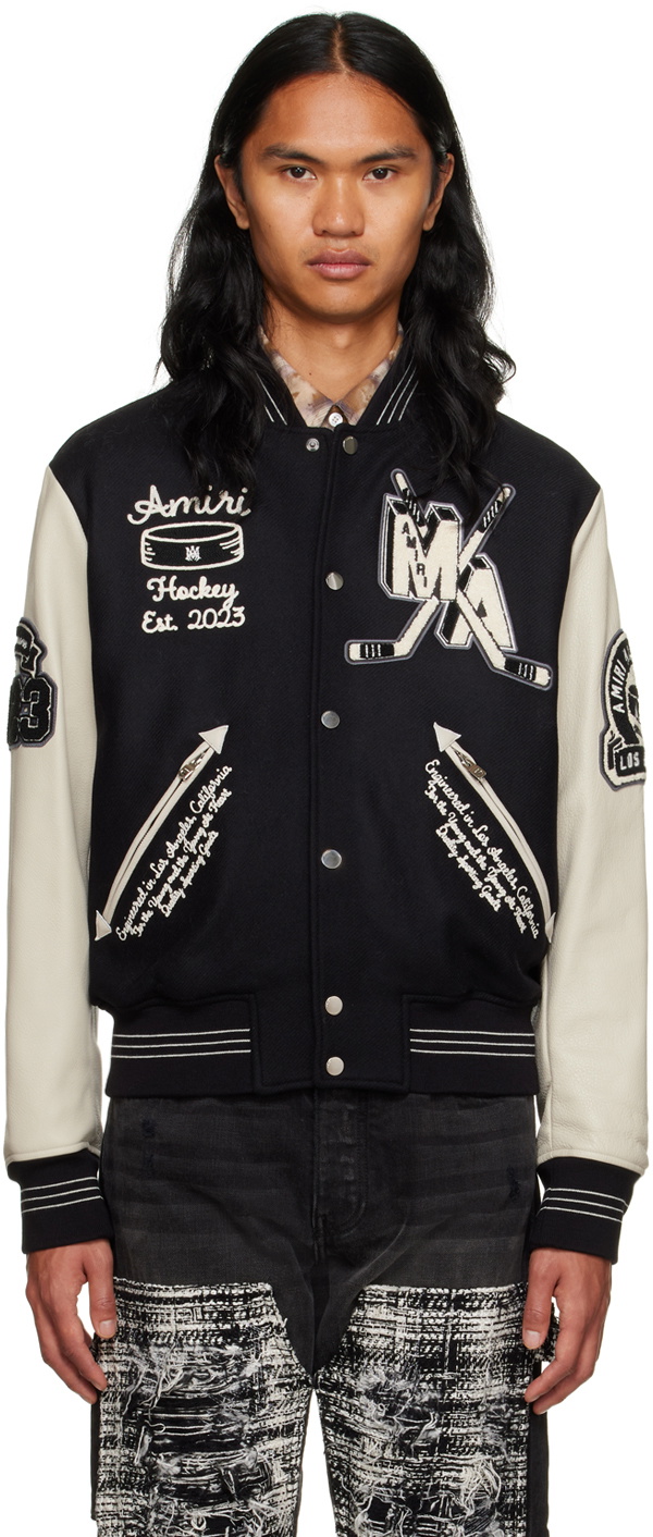 AMIRI Black Hockey Bomber Jacket Amiri