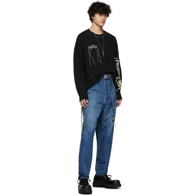 Doublet Black Hidden Message Sweater Doublet