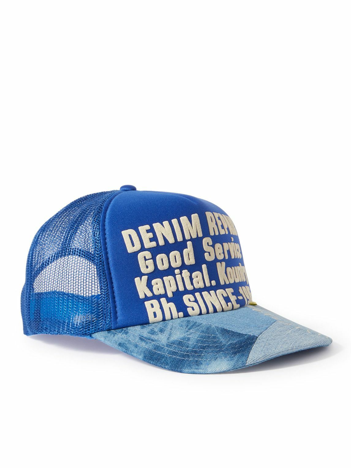 KAPITAL - Printed Canvas, Patchwork Denim and Mesh Trucker Cap KAPITAL