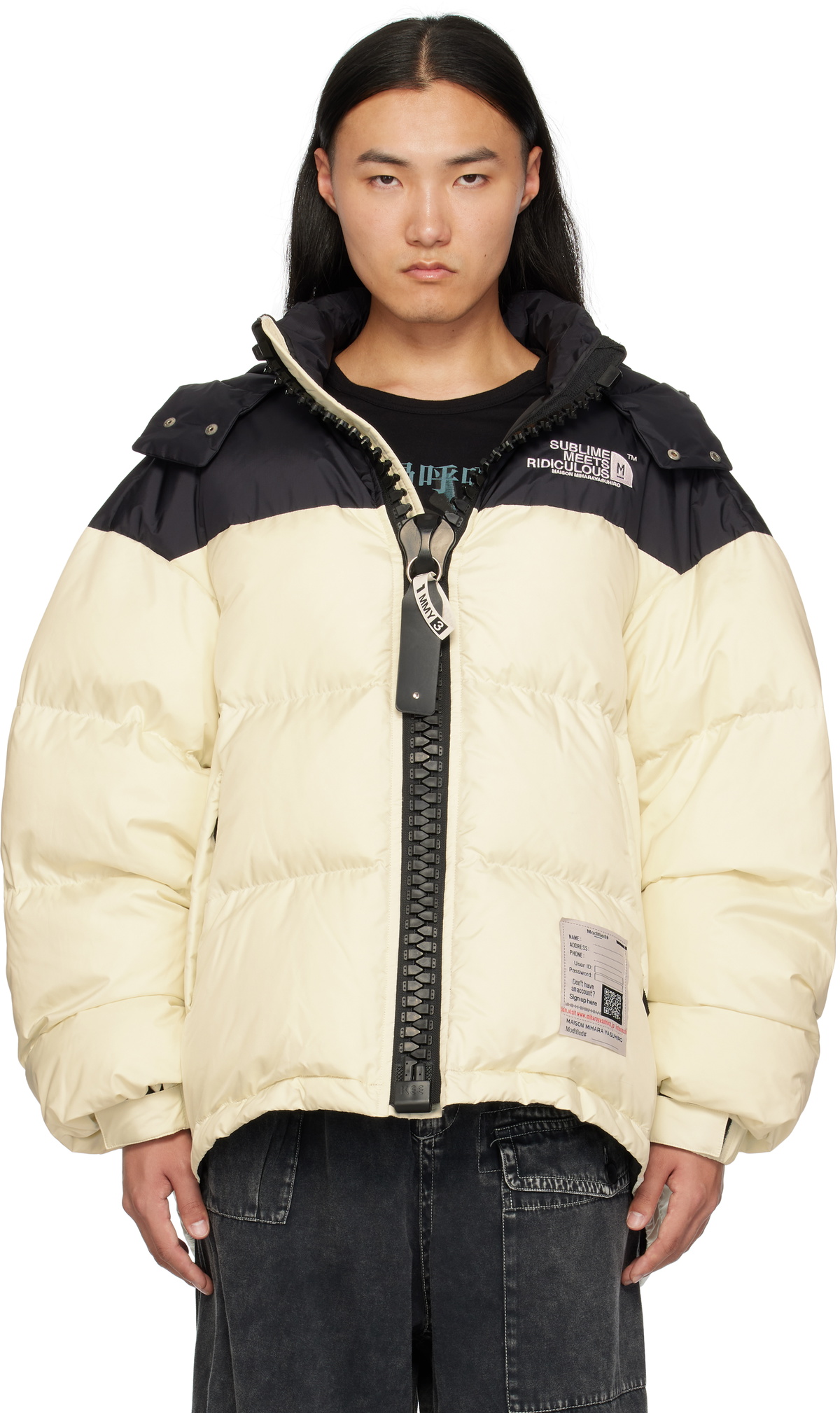 Maison MIHARA YASUHIRO White & Black Huge Down Jacket Maison