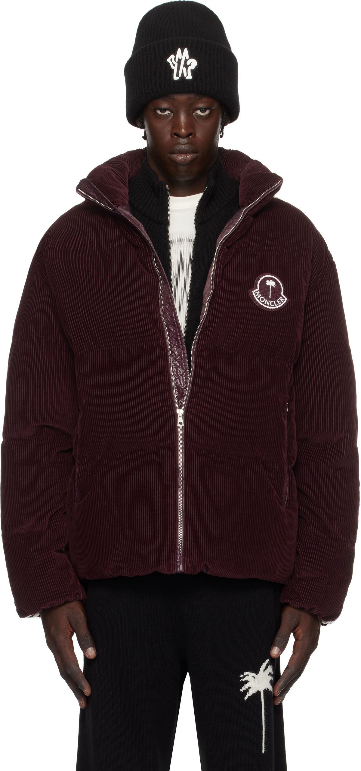 Moncler Genius Moncler x Palm Angels Burgundy Abrolhos Down Jacket
