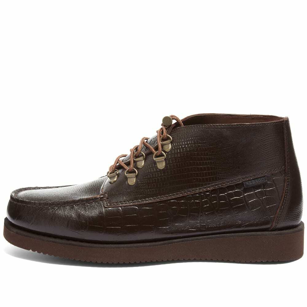 Sebago x Engineered Garments Overlap Mid Exotic in Dark Brown Sebago