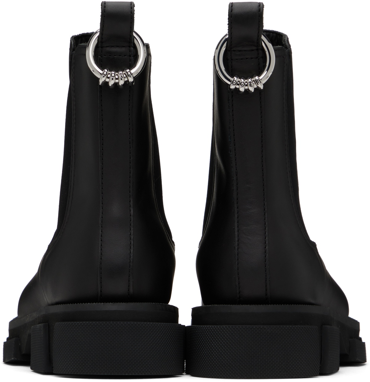 both Black Gao Pierced Chelsea Boots both