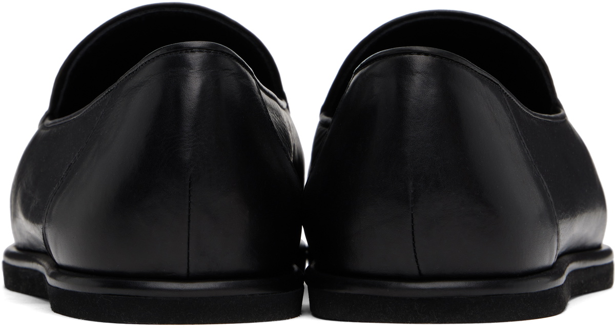 AURALEE Black Soft Leather Slip-on Loafers Auralee