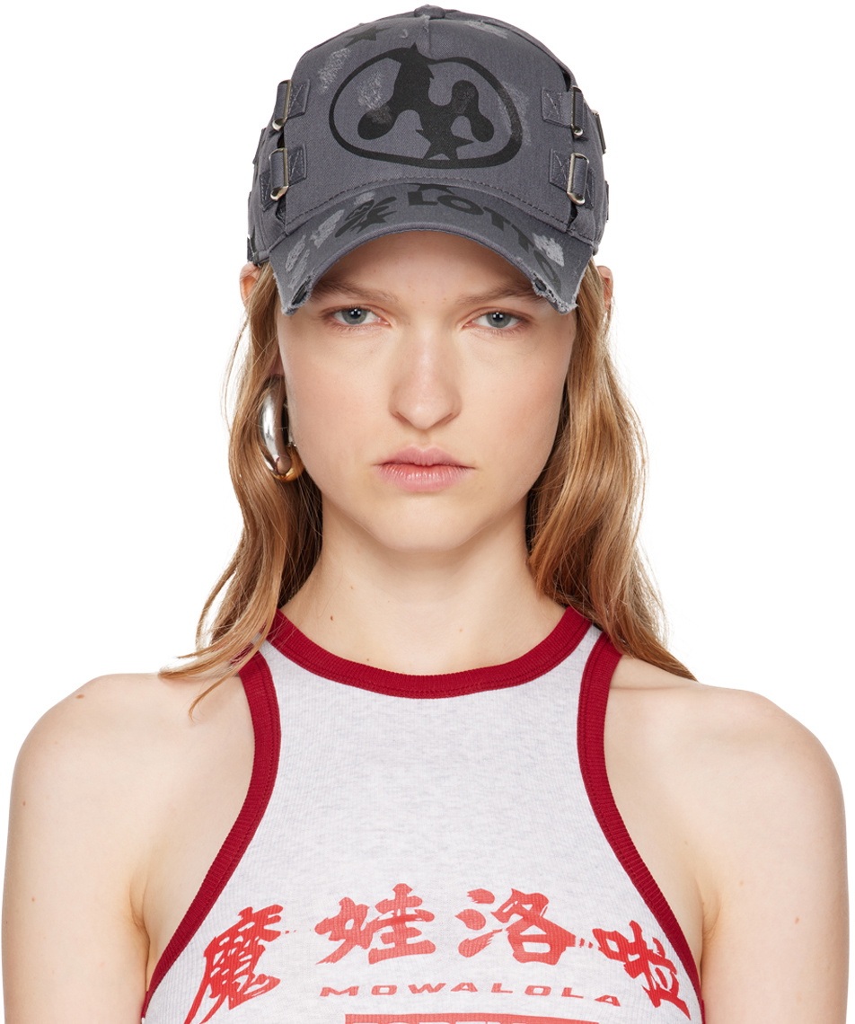 Mowalola Gray 'Lotta' Cap Mowalola
