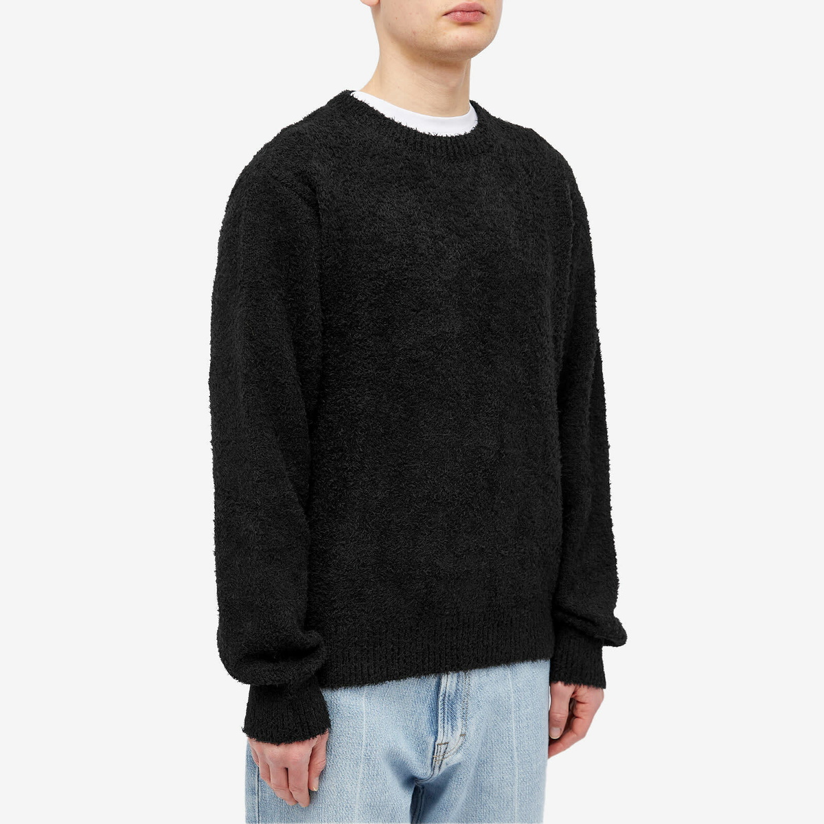 mfpen Men's Furry Knit Sweater in Furry Black mfpen