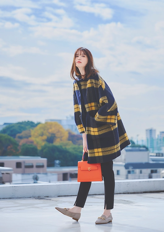 AJ1 ブラックピンクyori ＊ チェックコート