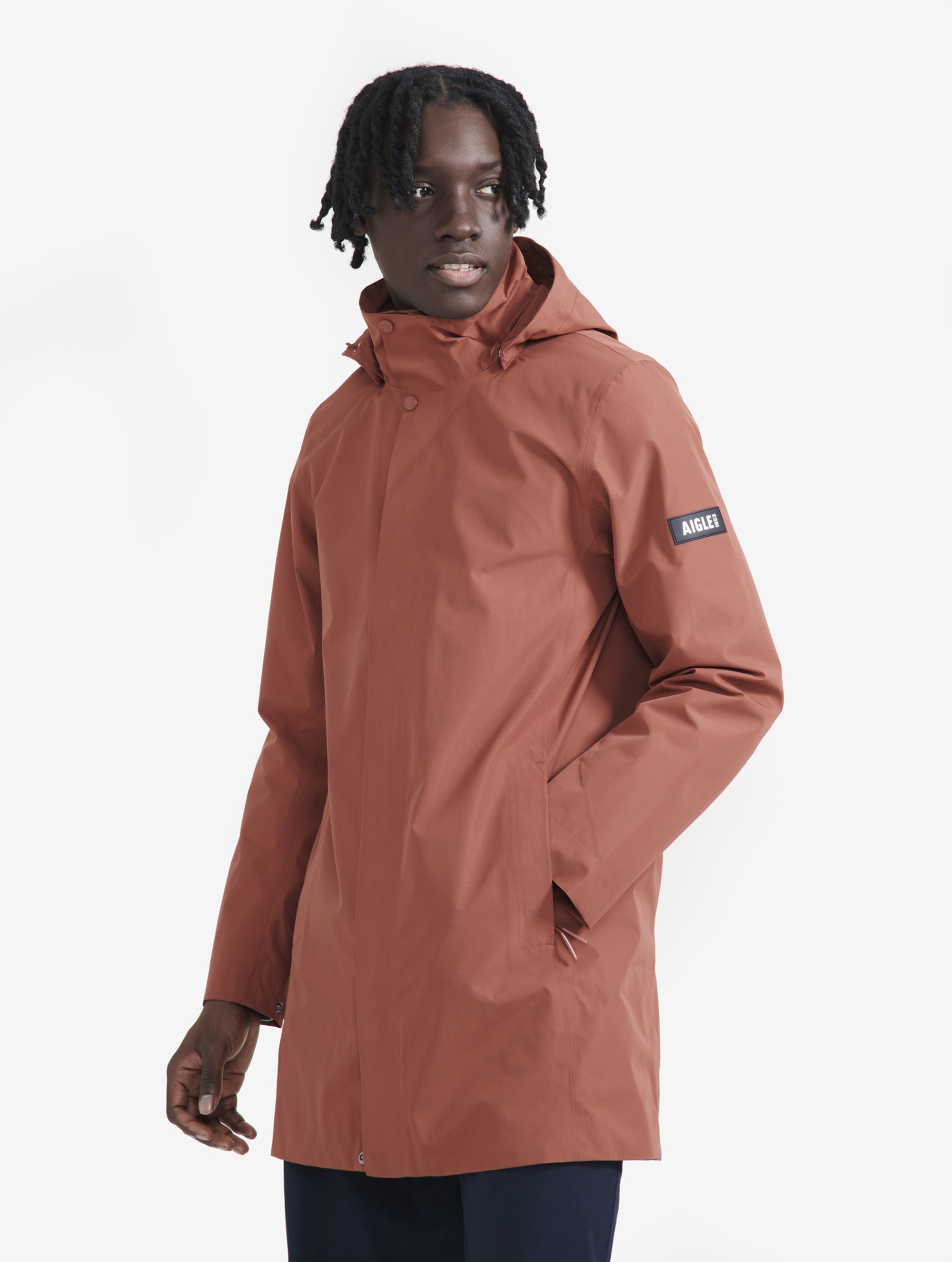 メンズ ゴアテックス ロングフーデッドジャケット ZBHAP77 - AIGLE