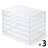 まとめ買いセット】無印良品 重なるアクリルケース 横型3段 約幅25.5