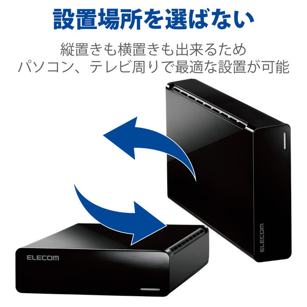 HDD 外付けハードディスク 2TB ファンレス静音設計 ブラック ELD