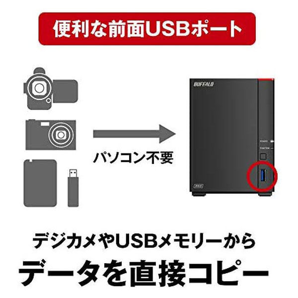 NAS（ネットワークハードディスク）8TB 2ドライブ リンクステーション